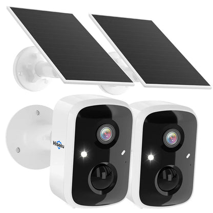 Hiseeu C90 4MP Solar WiFi IP Kamera - HD Nachtsicht, AI Bewegungsdetektion, Zwei-Wege-Audio, 100% kabellos mit 1.6W Solarpanel &amp; Eseecloud App