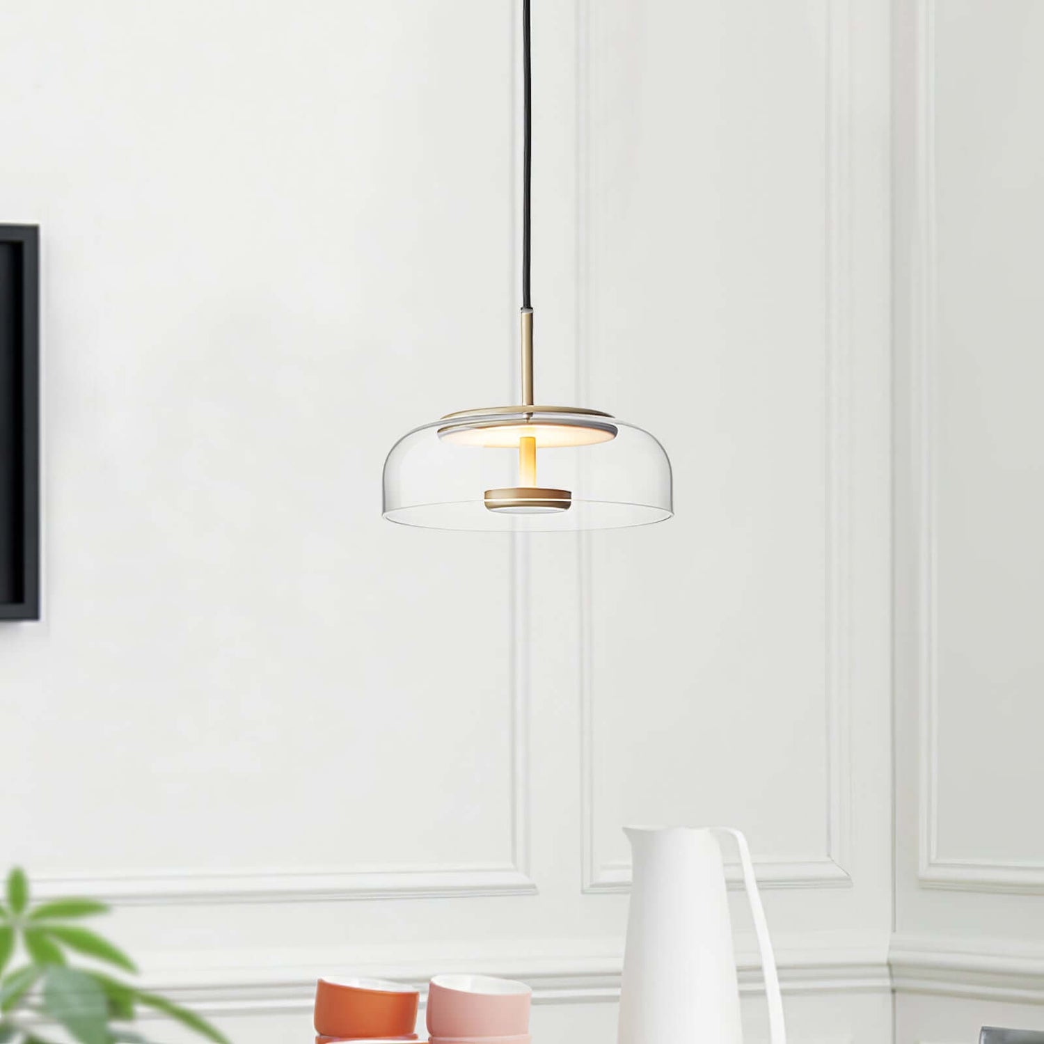 Moderne Pendelleuchte - Messing &amp; Glas