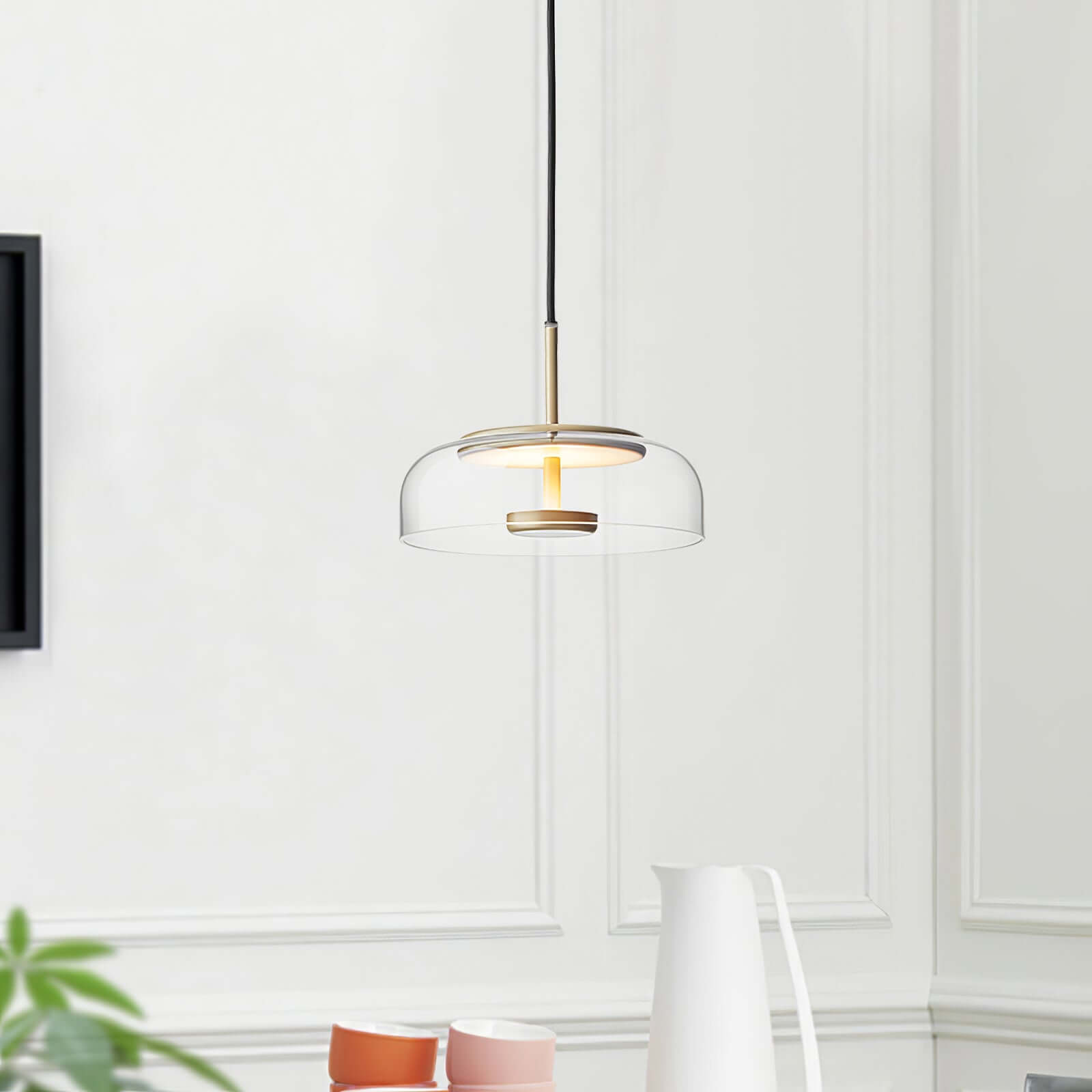 Moderne Pendelleuchte - Messing &amp; Glas