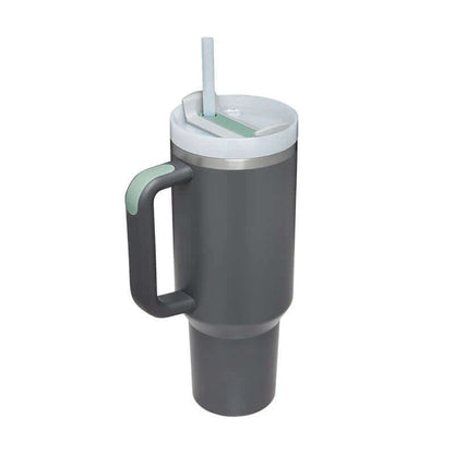 Isolierbecher mit Griff &amp; Strohhalm - Kaffeebecher &amp; Wasserflasche