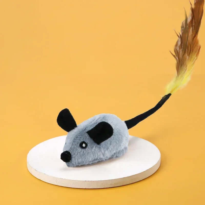Interaktives Katzenspielzeug Maus mit Feder