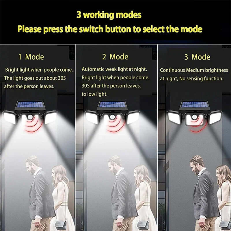 Solar-Wandleuchte Außen 74 LEDs