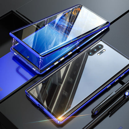 Magnetische gehärtete Glas doppelseitige Handytasche für Samsung