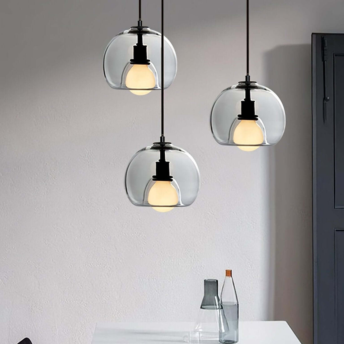 Moderne Pendelleuchte - Metall &amp; Glas