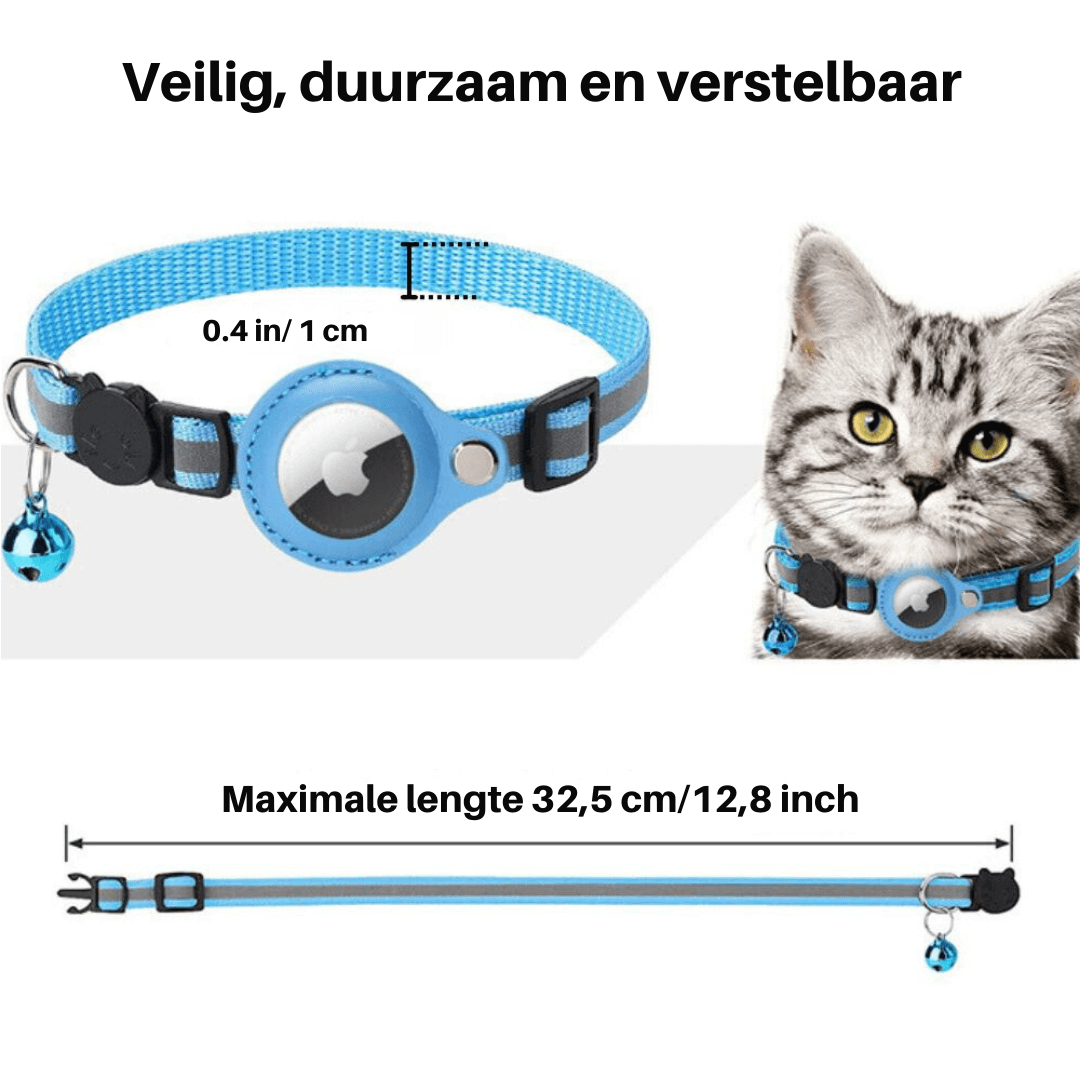 Katzenhalsband mit Sicherheitsverschluss &amp; GPS-Tracker Halterung