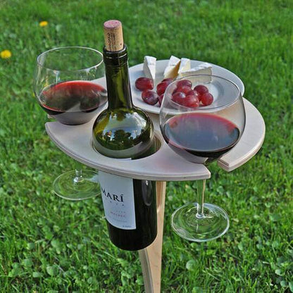 Picknicktisch klappbar Holz Weinhalter Weingläser Garten