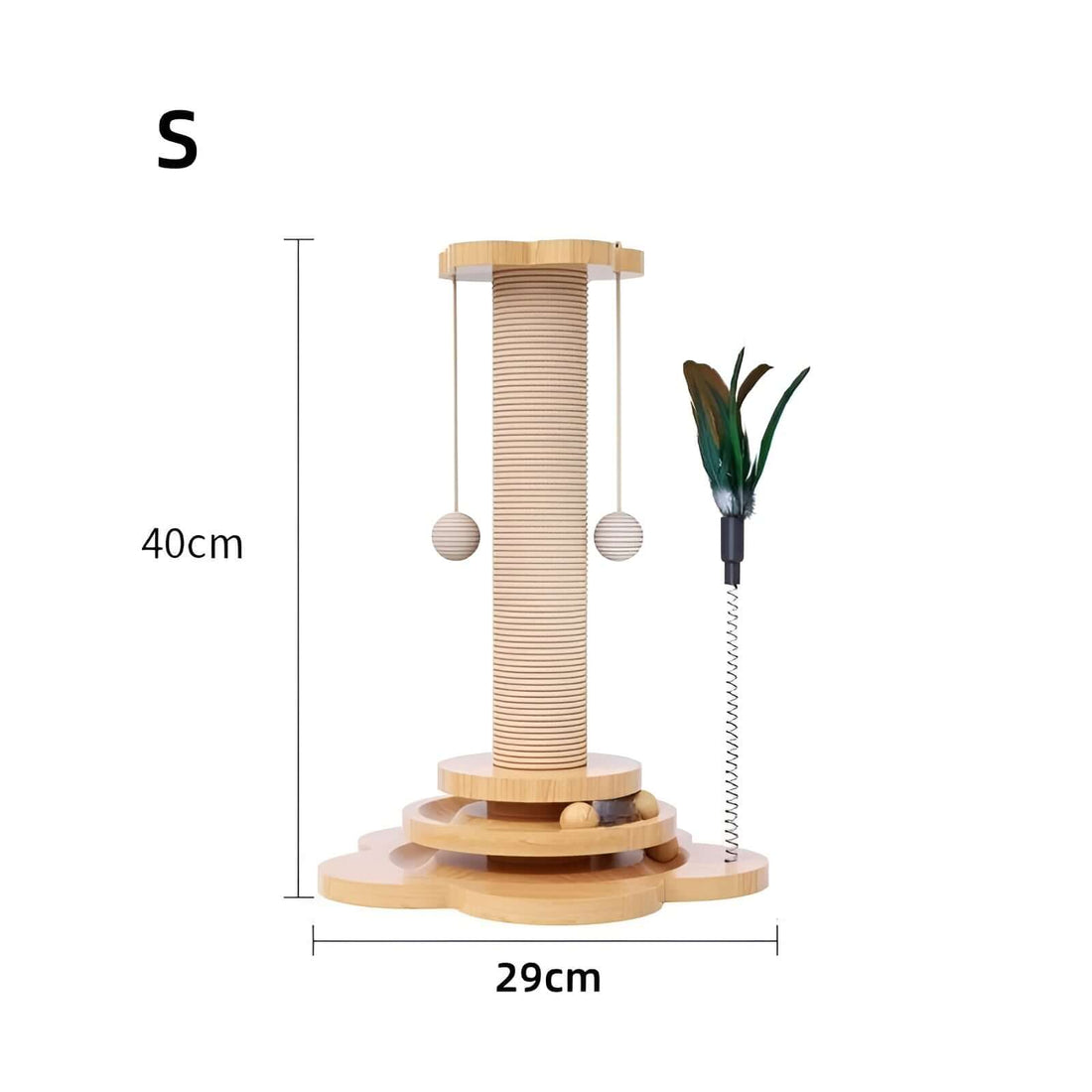 Holzkatzenspielzeug mit Bällen