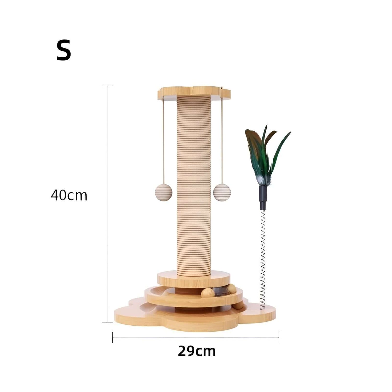 Holzkatzenspielzeug mit Bällen