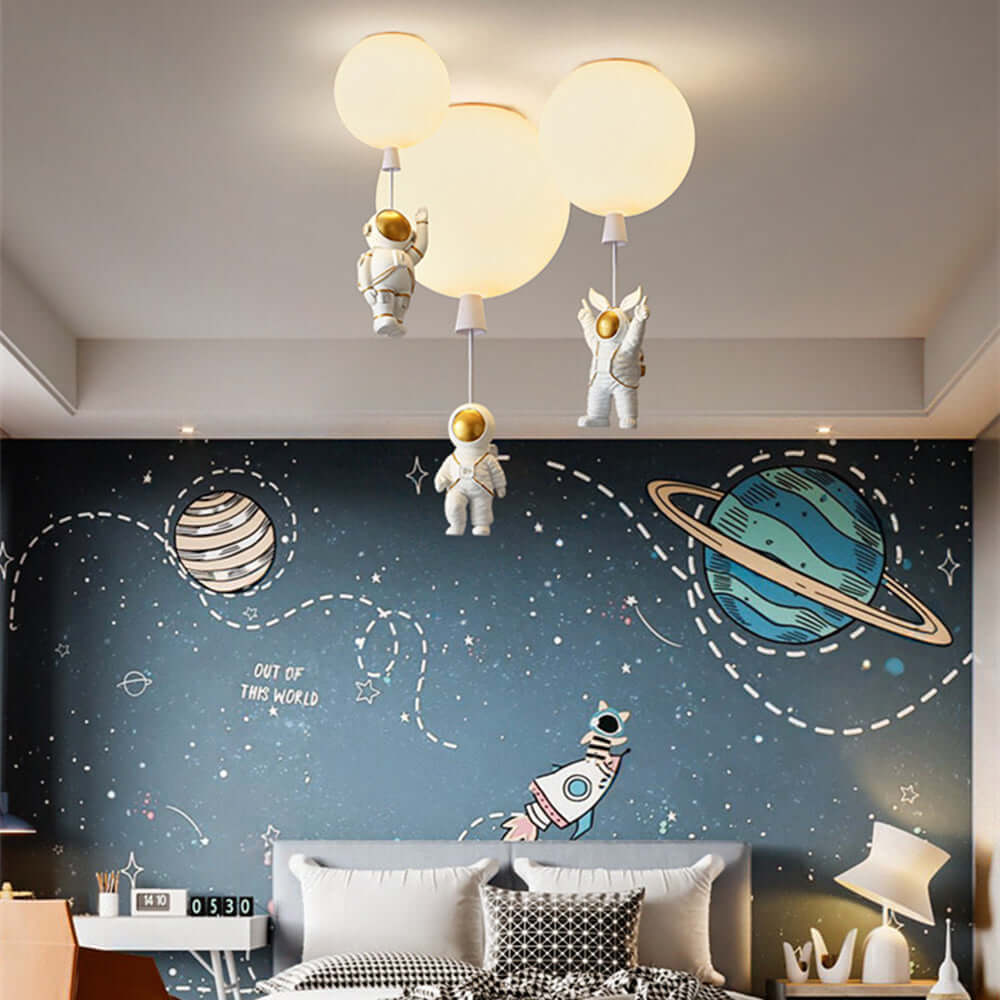 Moderne LED-Deckenleuchte &quot;Mond &amp; Astronauten&quot;