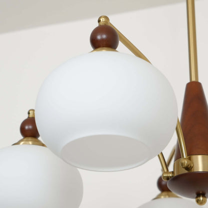 Retro Kronleuchter Holz &amp; Messing