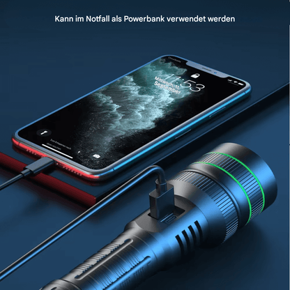 Extrem helle LED-Taschenlampe mit Zoom