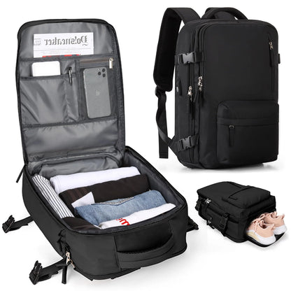Damen Große Reise-Rucksack – Wasserdichter Wanderrucksack | Diebstahlschutz &amp; USB-Ladung