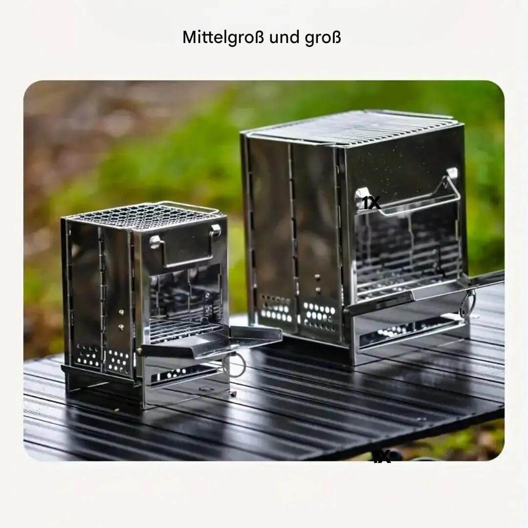 Faltbarer Campingkocher Holzofen Edelstahl