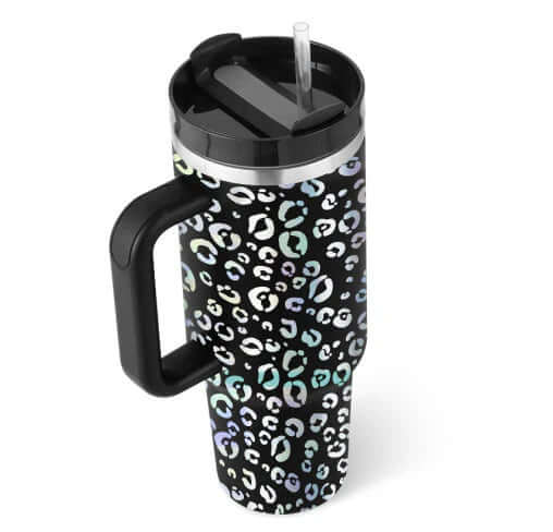 Isolierbecher mit Griff &amp; Strohhalm - Kaffeebecher &amp; Wasserflasche