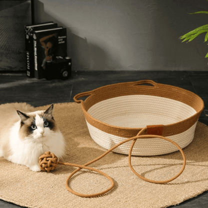 Kuscheliges Katzenbett aus Baumwolle - Handgewebt