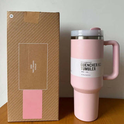 Isolierter Thermobecher 1,2L - Deckel &amp; Strohhalm