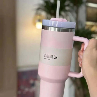 Isolierter Thermobecher 1,2L - Deckel &amp; Strohhalm
