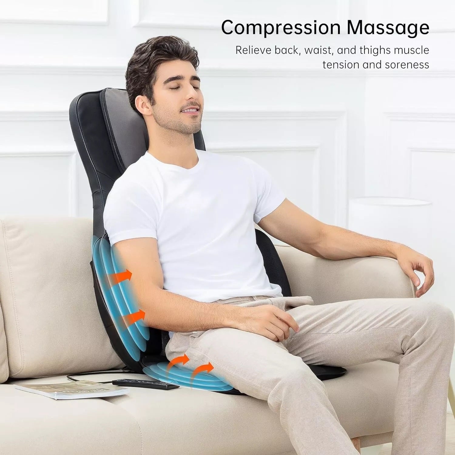 Zelara© Premium Shiatsu Rückenmassager für Stuhl mit Wärme [1 Jahr Garantie]