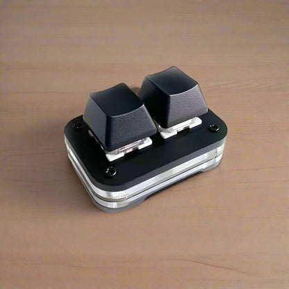 Benutzerdefinierte RGB Mini-Gaming-Tastatur – 2-Tasten-Makrotastatur zum Kopieren und Einfügen, Photoshop, CAD und Programmierung mit mechanischer Präzision und lebendiger LED-Beleuchtung