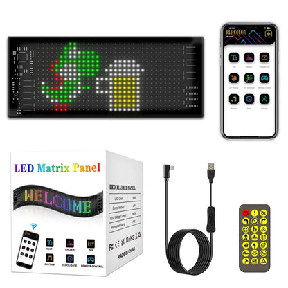 Anpassbares RGB LED Auto-Schild – Programmierbares Bluetooth Matrix-Pixel-Panel für dynamische Animation und flexible Displaybeleuchtung