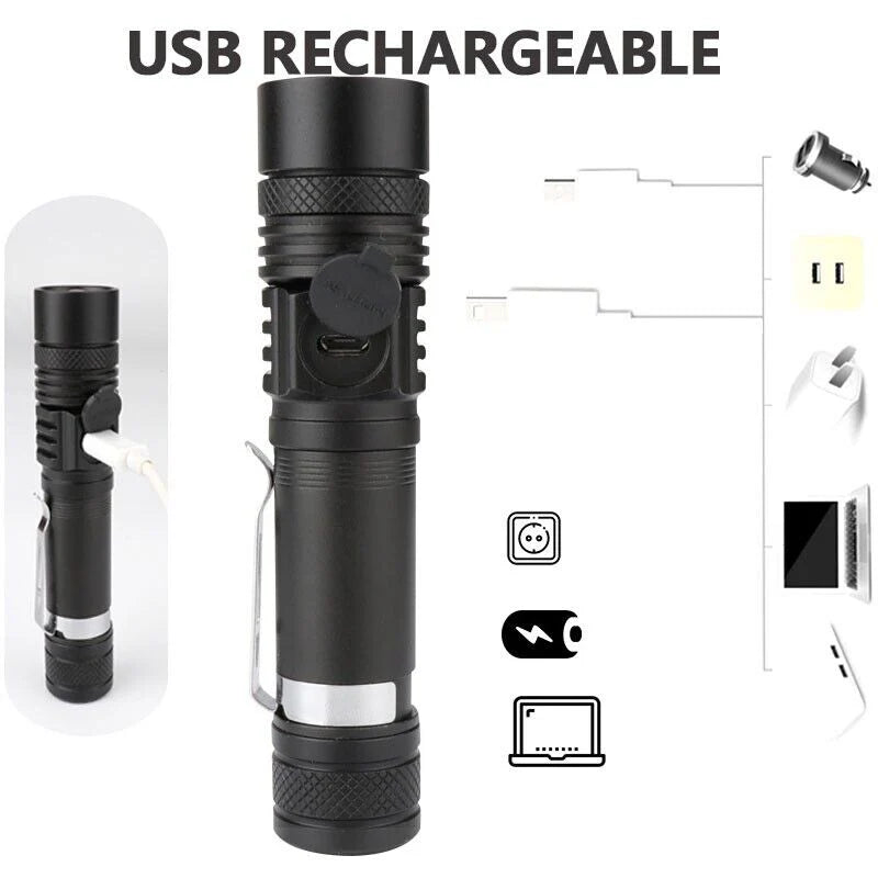Super Helles 90000LM LED Taktisches Taschenlampe Zoombar Mit Wiederaufladbarem Akku