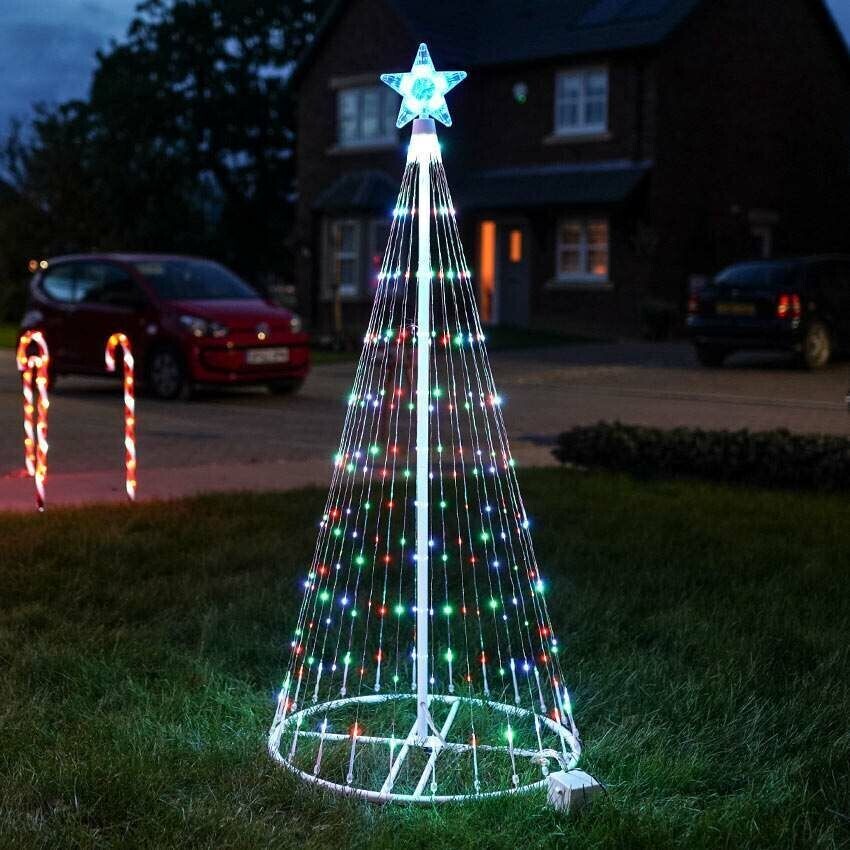 Solar Weihnachtsbeleuchtung 150 LED Stern Lichterkette Außen IP44 12 Modi 6,5ft