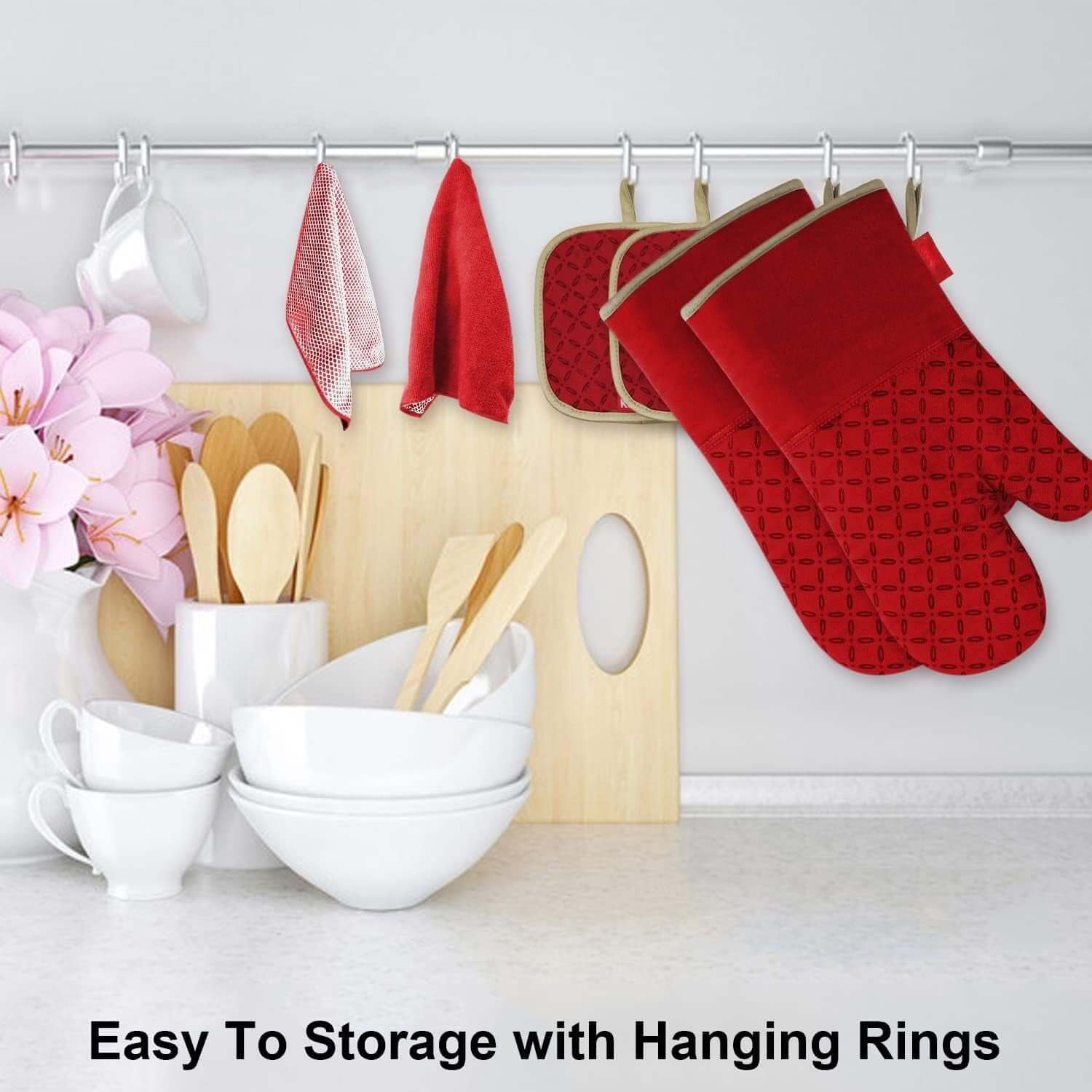 6-teiliges Hitzebeständiges Ofenhandschuh-Set