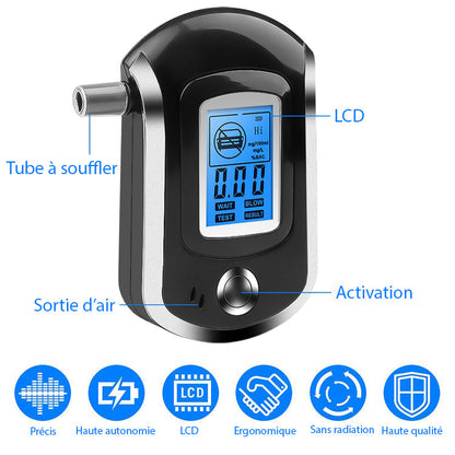 Elektronischer Atemalkoholmessgerät - Alkoholtester mit LCD-Anzeige