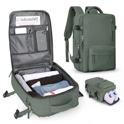 Damen Große Reise-Rucksack – Wasserdichter Wanderrucksack | Diebstahlschutz &amp; USB-Ladung