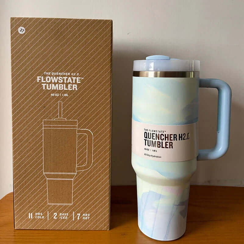 Isolierter Thermobecher 1,2L - Deckel &amp; Strohhalm