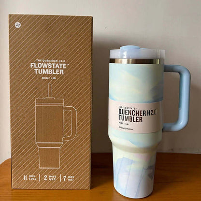 Isolierter Thermobecher 1,2L - Deckel &amp; Strohhalm