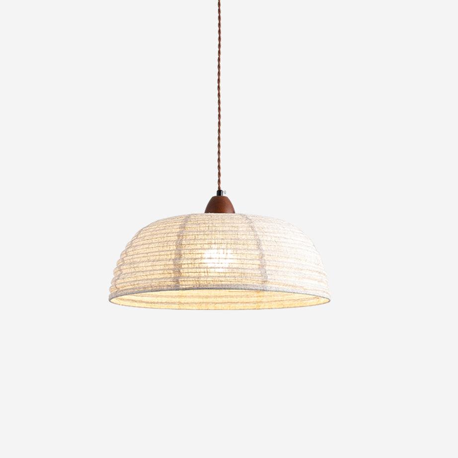 Holz &amp; Stoff Hängeleuchte