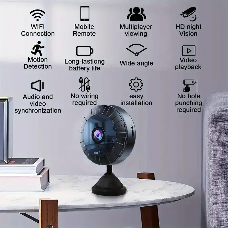 Premium Mini-Spionagekamera 4K – Drahtlose Überwachung Innen &amp; Außen