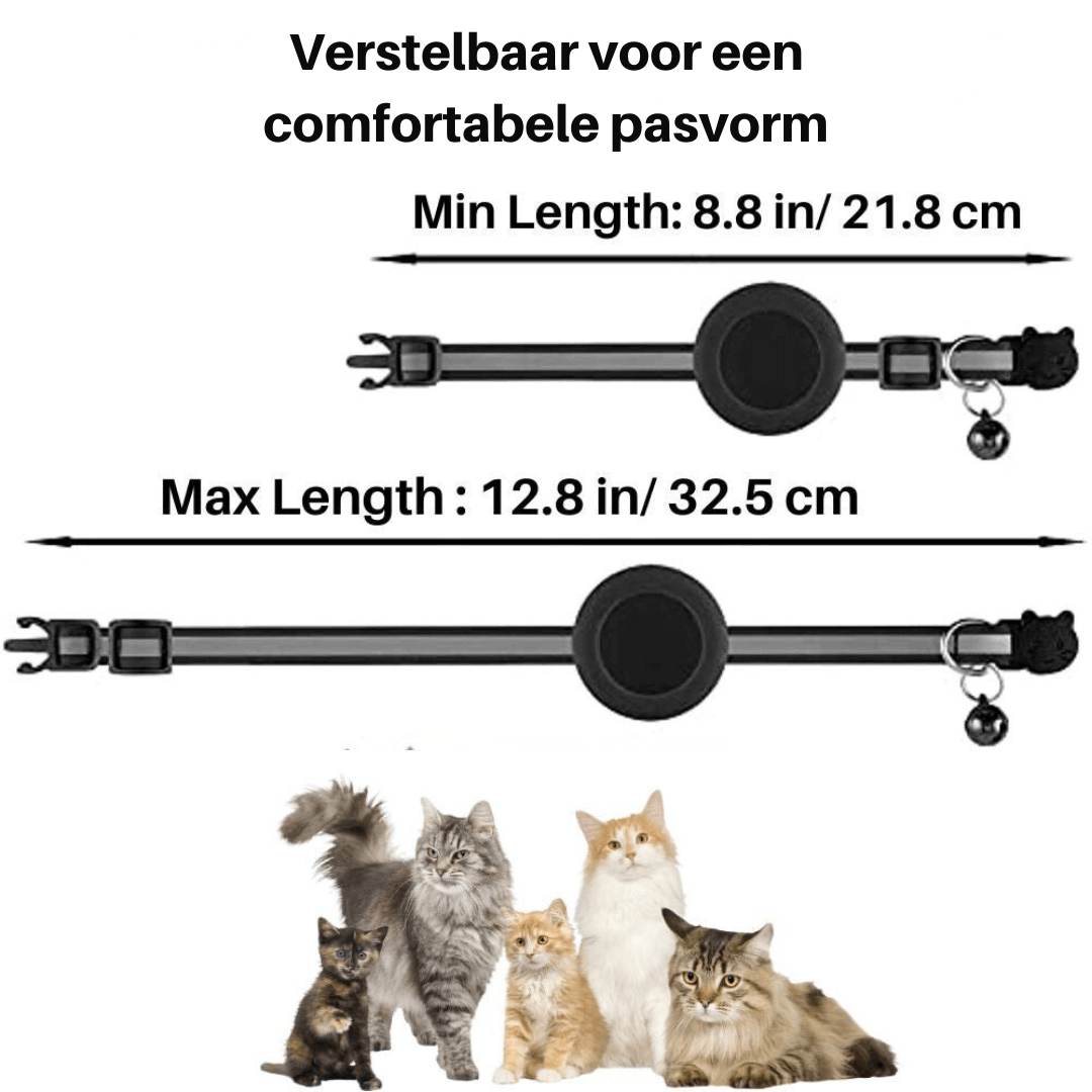 Katzenhalsband mit Sicherheitsverschluss &amp; GPS-Tracker Halterung