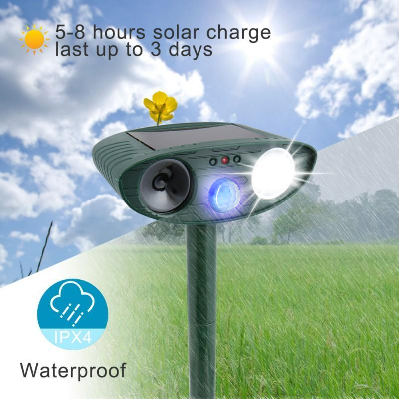 Solarbetriebener Ultraschall-Rehvertreiber - Effektiver Rehabschreckmittel für Gärten &amp; Höfe in 48 Stunden