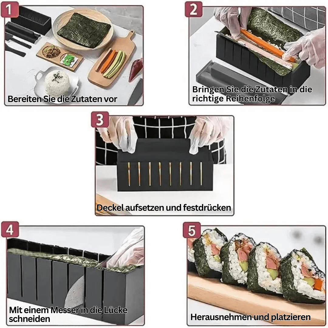 Sushi-Maker Set - Perfekte Reisrollen &amp; Formen