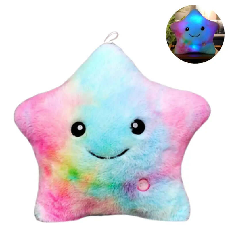 Kinder LED Sternkissen - Nachtlicht &amp; Kuschelfreund