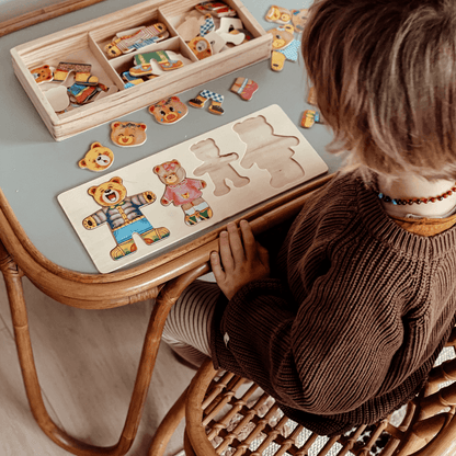 Holzpuzzle-Spielzeug für Kleinkinder - Kreatives Outfit-Spiel