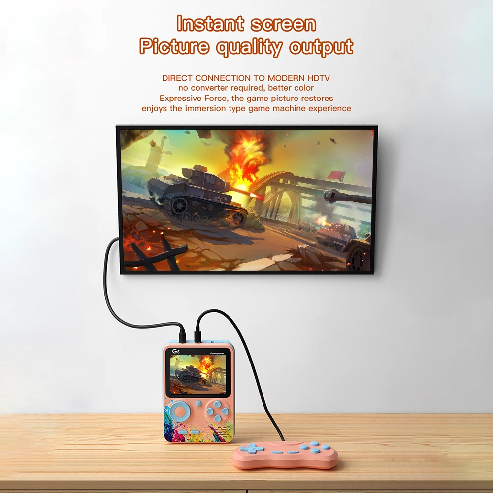 Handheld-Spielkonsole – 3,0-Zoll-HD, 500 vorinstallierte Spiele, 2-Spieler-Unterstützung