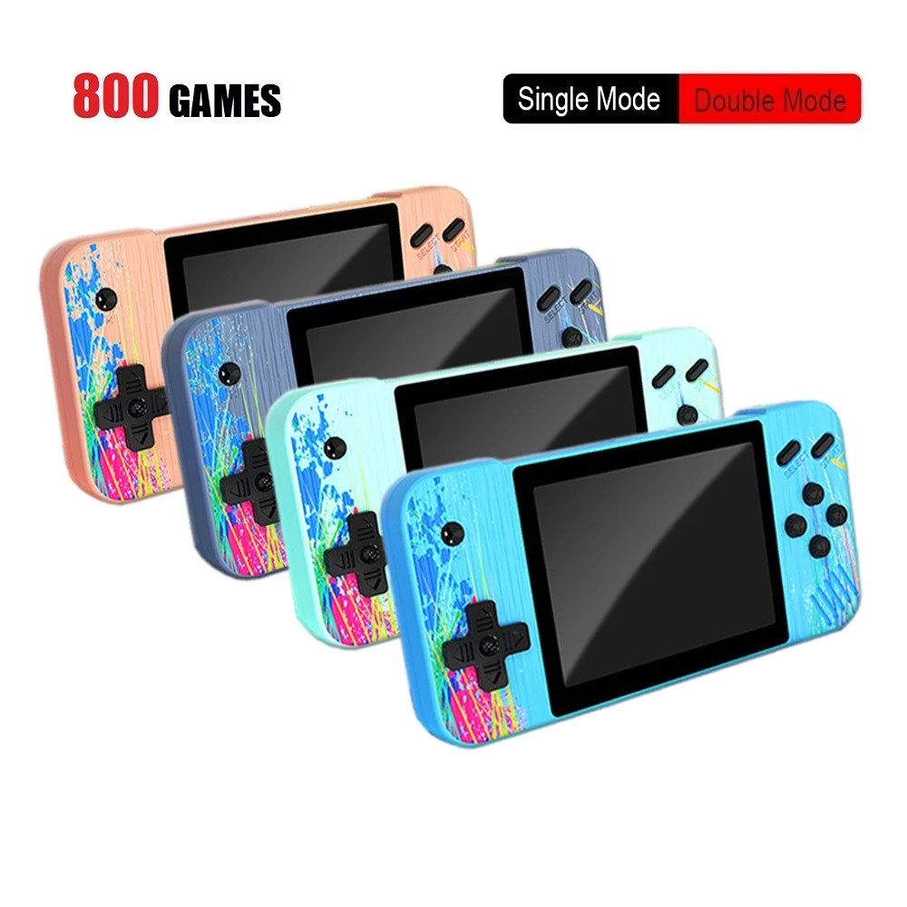 Handheld-Spielkonsole mit 800 eingebauten Spielen – 3,5 Zoll Bildschirm, 1200 mAh Akku, TV-Verbindung, Zwei-Spieler-Modus