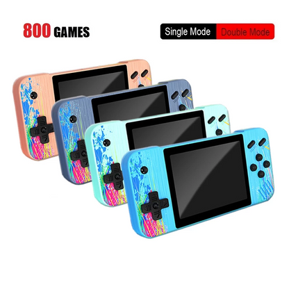 Handheld-Spielkonsole mit 800 eingebauten Spielen – 3,5 Zoll Bildschirm, 1200 mAh Akku, TV-Verbindung, Zwei-Spieler-Modus