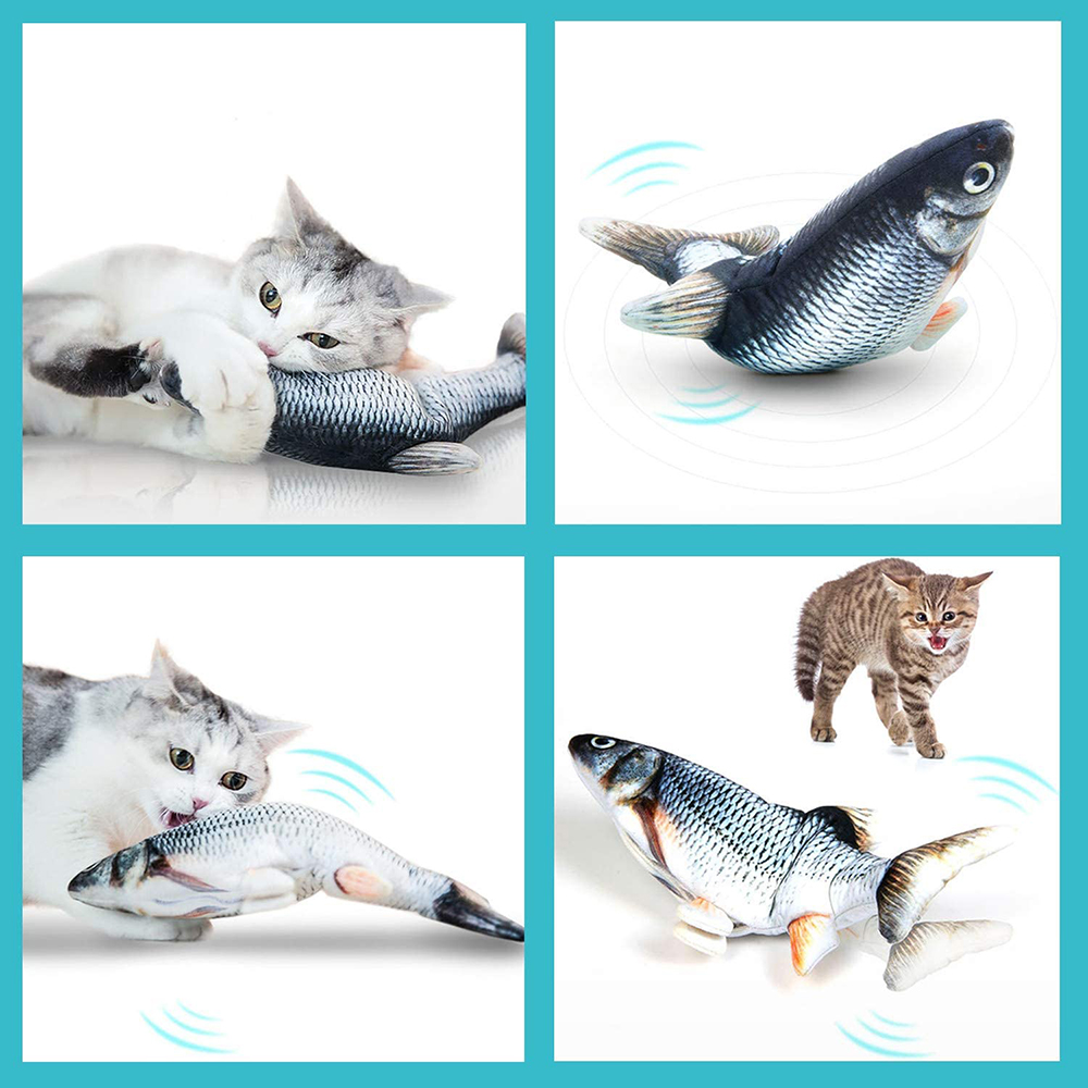 Elektrisches Floppy Fish Katzenspielzeug Beweglicher Fisch Spielzeug für Katzen