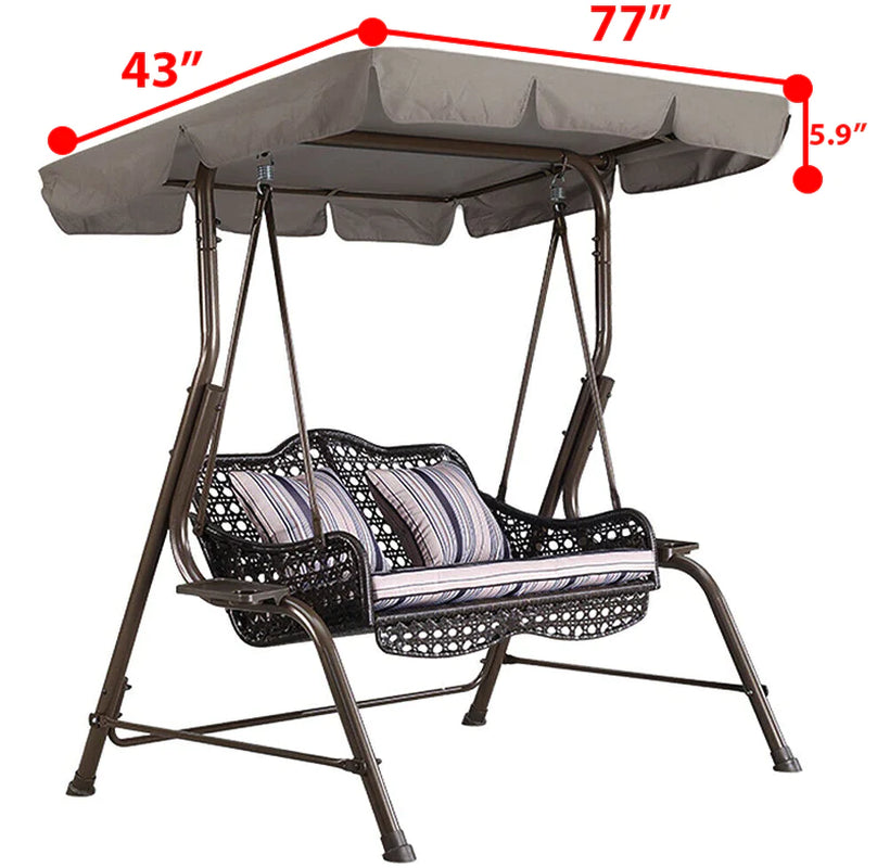 77&quot;X43&quot; Patio Outdoor Garten Schaukel 300D Sonnendach Ersatz Veranda Oberteil Abdeckung Sitz