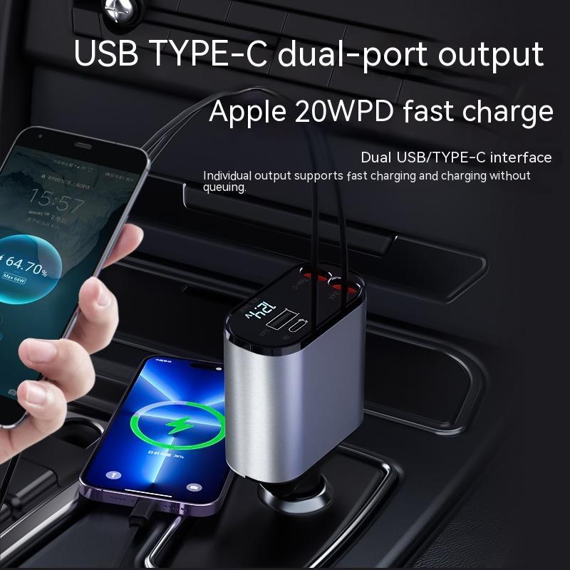 100W Super Schnelle Auto-Ladegerät: USB und Type-C Adapter