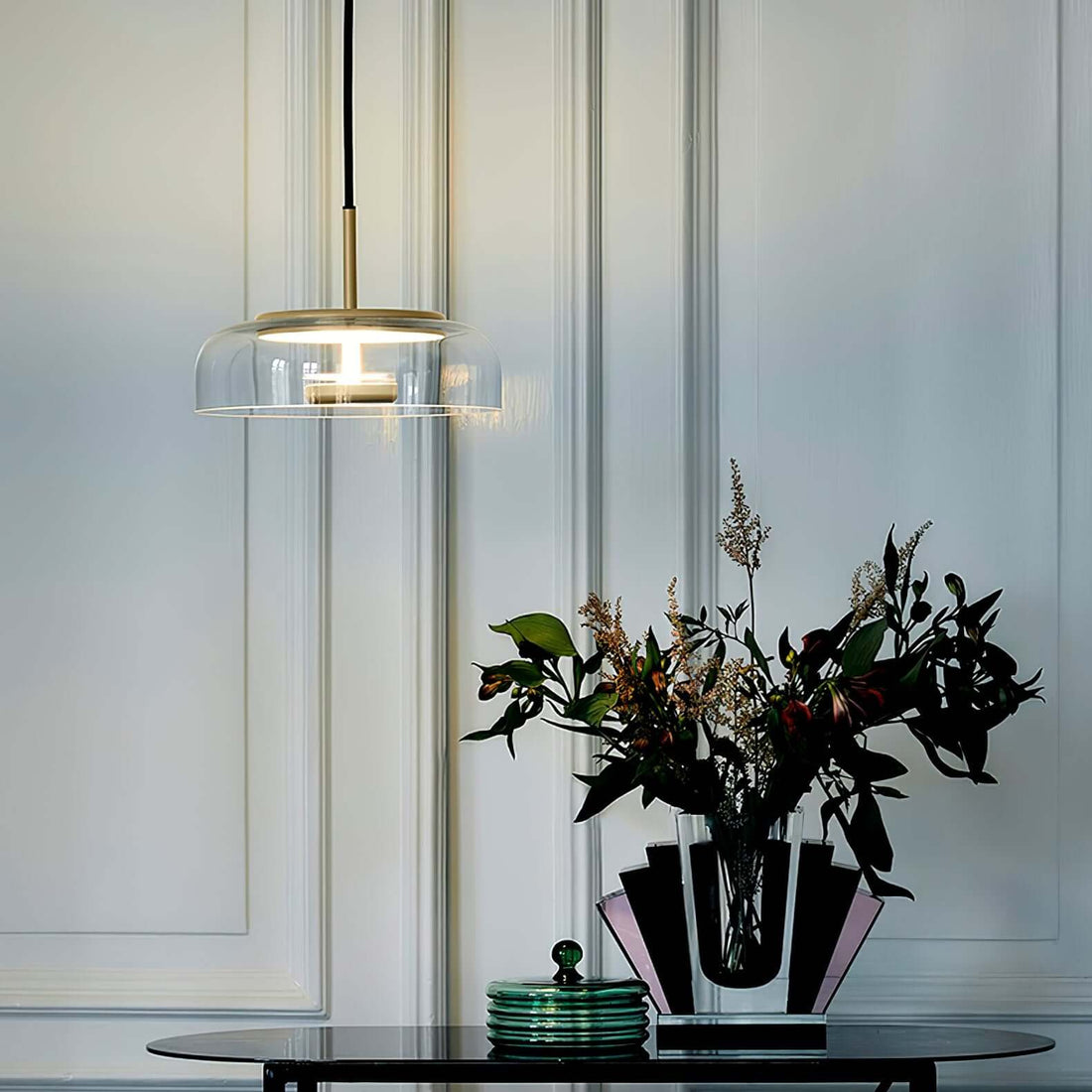 Moderne Pendelleuchte - Messing &amp; Glas