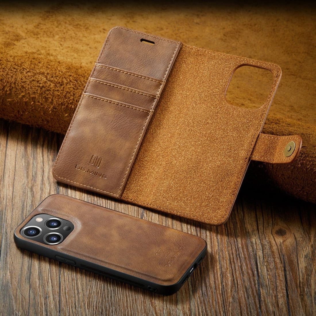 Abnehmbare iPhone 13 Wallet-Hülle | 2-in-1-Luxus-Magnetkartenhalter aus Leder