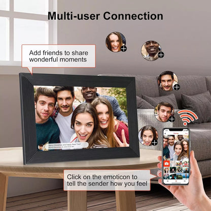 Hochauflösender digitaler Bilderrahmen Bewerteter elektrischer Bilderrahmen mit Video-Wiedergabe und Kamerafunktionen