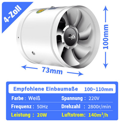 Super-Saug-Ventilator | Leiser, leistungsstarker Extraktor