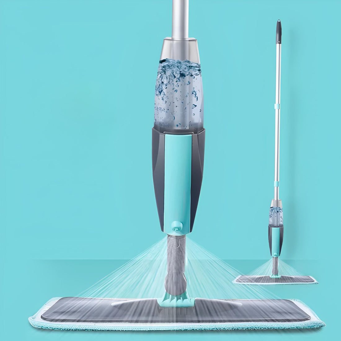 Spray Mop mit 360° Rotation, 300 ml Tank und Mikrofaserpads für alle Böden