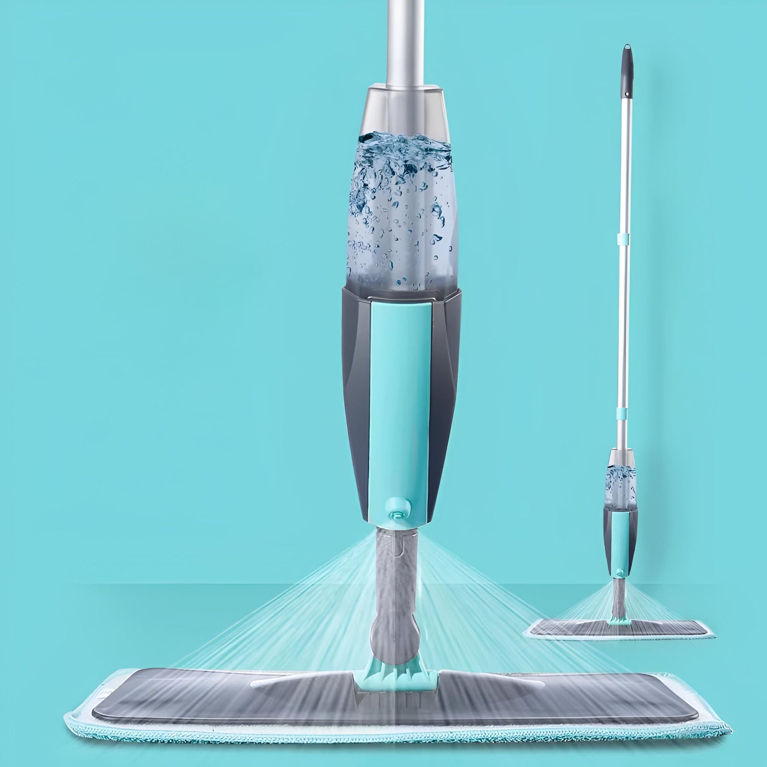 Spray Mop mit 360° Rotation, 300 ml Tank und Mikrofaserpads für alle Böden